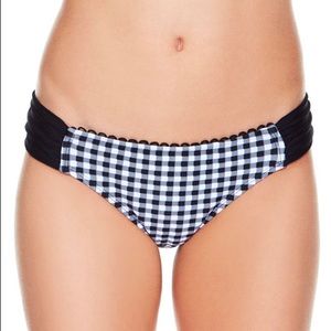 Betsey Johnson Black Gingham Bikini Bottom